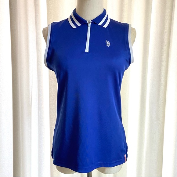 US Polo Assn. | Sleeveless Activewear Top | Blue/White | XS - Picture 2 of 10